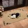 Distinct Overlapping Black Off-White Hearts Tan Background - Elegant Home Decor Gift Doormat - 4