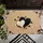 Distinct Overlapping Black Off-White Hearts Tan Background - Elegant Home Decor Gift Doormat - 6