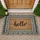 Script Hello Heart Geometric Border Sisal Mat Home Decor Gift Doormat - 1