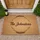 Custom Family Name Calligraphic Script Feather Wreath Organic Jute - Home Decor Gift Doormat - 1