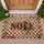 NOEL Frosted Christmas Tree Polka Dots - Festive Rustic Holiday Decor Doormat - 1
