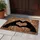 Prominent Black Heart Hands Symbol Artisan Texture Home Decor Gift Doormat - 5