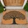 Black Silhouette Tree Carved Custom Name Initials - Earthy Home Decor Gift Doormat - 1