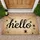 Bold hello Script Black Spiders Hanging Webs - Elegant Rustic Welcome Home Garden Decor Doormat - 1