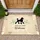 Black Poodle 'Hello And Welcome' Text Botanical Foliage - Home Decor Gift Doormat - 1