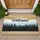 Welcome Script Pine Fir Forest Tree Line Diamond Border - Housewarming Decor Doormat - 1