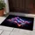 Neon Iridescent Swirling Liquid Light Patterns on Dark Background - Outdoor Garden Display Doormat - 5