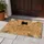 Cheerful Pug Dog Hello Welcome Sign Botanical Ferns Paw Prints - Home Entryway Decor Gift Doormat - 5
