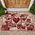 Patchwork Hearts Scrolled Floral Roses - Home Decor Gift Doormat - 1