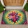 Stained Glass Anatomical Heart Botanical Floral - Garden Decor Gift Doormat - 1