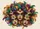 Jeweled Mardi Gras Masks Golden Filigree - Mardi Gras Celebration Decor Doormat - 7