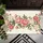 Blush Pink Coral Peony Floral Green Leaf Cream Quilted - Home Decor Gift Doormat - 6