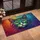 Vibrant Jewel Tone Rainbow Filigree Cat Face Home Decor Gift for Cat Lover Doormat - 4