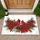 Red Cardinal Poinsettia Holly Berries - Christmas Winter Home Decor Bird Lover Gift Doormat - 1