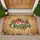 Merry Christmas Holly Pine Snowflakes Golden Lights - Rustic Holiday Decor Doormat - 1