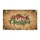 Merry Christmas Holly Pine Snowflakes Golden Lights - Rustic Holiday Decor Doormat - 3