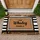 Custom Family Name Welcome Sign - Brown Black Striped Outdoor Decor Doormat - 1