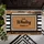 Custom Family Name Welcome Sign - Brown Black Striped Outdoor Decor Doormat - 6