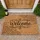 Black Script Welcome Flourishes - Home Entryway Decor Gift Doormat - 1
