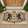 Black Lions Crest Shield Custom Family Name - Elegant Home Decor for Family Residence Doormat - 1