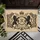 Black Lions Crest Shield Custom Family Name - Elegant Home Decor for Family Residence Doormat - 6