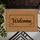 Welcome Script Black Leaf Motifs Background - Home Decor Gift Doormat - 6