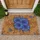 Vibrant Blue Hibiscus Floral Botanical Earthy Outdoor Home Decor Gift Doormat - 1