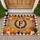 Custom Letter Monogram Autumn Pumpkins Fall Leaves Buffalo Check - Harvest Home Decor Doormat - 1