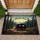 Teardrop Camper Forest Wilderness Custom Name - Adventure Awaits Family Outdoor Decor Doormat - 1