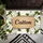 Custom Name Rounded Panel White Flowers Green Foliage Black White Stripes - Home Decor Gift Doormat - 6
