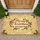 Festive Merry Christmas Custom Name Holly Ivy Golden Parchment - Christmas Holiday Decor Doormat - 1