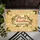 Festive Merry Christmas Custom Name Holly Ivy Golden Parchment - Christmas Holiday Decor Doormat - 6