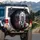 Majestic White Wolf Crimson Roses Misty Forest - Wildlife Lover Gift Spare Tire Cover - 3