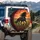 Black Friesian Horse Galloping Red Poppies Sunset - Horse Lover Gift Spare Tire Cover - 3