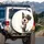 Comically Startled Cartoon Dog Peeking Soft Partition - Dog Lover Gift Spare Tire Cover - 3