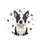 Pink Nose Boston Terrier Puppy Black White Fur with Scattered Paw Prints - Dog Lover Gift Spare Tire Cover - 4