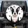 Pink Nose Boston Terrier Puppy Black White Fur with Scattered Paw Prints - Dog Lover Gift Spare Tire Cover - 1