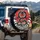 Black Dragon Samurai Sword Red Sun Wave - Mythology Lover Travel Essentials Spare Tire Cover - 3