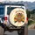 Turkey Pilgrim Hat Give Thanks Autumn Leaves - Thanksgiving Harvest Holiday Spare Tire Cover - 3