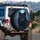 Majestic Black Wolf Head Electric Blue Eyes Moonlit Forest - Wildlife Lover Gift Spare Tire Cover - 3