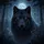 Majestic Black Wolf Head Electric Blue Eyes Moonlit Forest - Wildlife Lover Gift Spare Tire Cover - 6