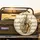 Antique Brass Saxophone Elegant Clefs Musical Notes - Aged Parchment Jazz Music Lover Gift Spare Tire Cover - 2