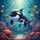 Orcas Marine Life Tropical Fish Coral Reef Seascape - Ocean Lover Gift Spare Tire Cover - 6