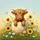 Baby Highland Cow Easter Egg Sunflowers Wildflowers - Spring Easter Gift Spare Tire Cover - 6