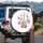 Electric Guitar Soaring Birds Paint Splatters Paint Drips Paint Speckles - Art Lover Gift Spare Tire Cover - 3