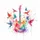 Electric Guitar Soaring Birds Paint Splatters Paint Drips Paint Speckles - Art Lover Gift Spare Tire Cover - 6