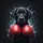 Black Labrador Puppy Red Boxing Gloves Dark Cosmic Stardust - Dog Lover Gift for Pet Owners Spare Tire Cover - 6