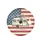 Vintage Travel Trailer American Flag - Road Trip Essential - Camper Gift Spare Tire Cover - 4