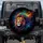 Detailed Lion Face Rainbow Mane Blue Purple Green Flowing Patterns Cosmic Black - Wildlife Lover Gift Spare Tire Cover - 1