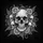 Detailed Human Skulls Blooming Flowers Leaves Tendrils - Deep Black Background Car Decor Gift Spare Tire Cover - 6